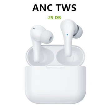 ANC tws triukšmo atšaukiu bevielės ausinės su mikrofonu bluetooth ausines off white ausinių popsocket in-ear sporto laisvų rankų įranga