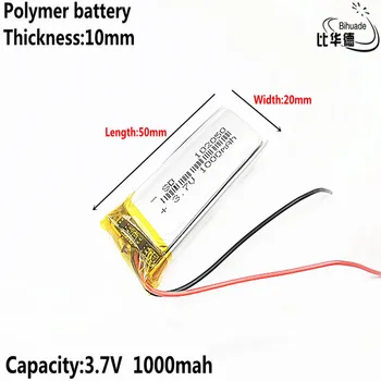 1000 mah ličio jonų polimerų baterija 3.7 V 102050 KTV buitinės baterijos laidinio mikrofono stiprintuvo garso kompiuterio mikrofonas