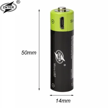 2/4pcs ZNTER 1,5 V AA 1250mAh li-polimero li-po įkraunama ličio li-ion baterija su USB laidu pack