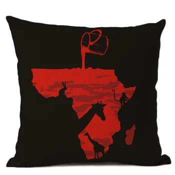 Žemėlapis Afrikos Geometrics Dekoratyvinis Sofa Namas Mesti Užvalkalas Šiaurės Medvilnės Lakštų Afrikos Modelis, Pagalvės Dangtelis
