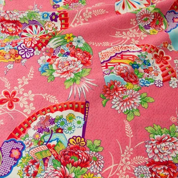 Pusės Metro Japonijos kokka Kratinys Kimono Medvilnės Audiniai, Tekstilės Quilting audinys Audinys siuvimo Gėlė Ventiliatorius C