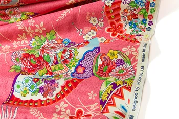 Pusės Metro Japonijos kokka Kratinys Kimono Medvilnės Audiniai, Tekstilės Quilting audinys Audinys siuvimo Gėlė Ventiliatorius C