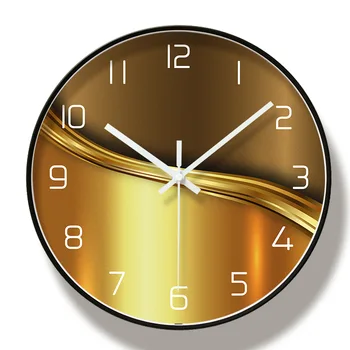 12 Colių Aukso Sieninis Laikrodis Modernus Minimalistinio Apvalus Laikrodis Metalinis Sieninis Laikrodis Išjungti Kvarcinis Laikrodis Namus Papuošti Kambarį