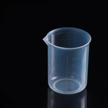5vnt/daug Talpa 250ml Mažai Forma Stiklinę Chemijos Laboratorija Borosilikatinio PP Plastiko Skaidrią Stiklinę Sutirštės su piltuvėliu
