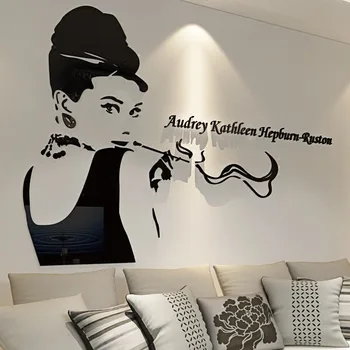 Hepburn Sienų Lipdukai Grožio Audrey Plakatas Apdaila, Gyvenamasis Kambarys Miegamasis 