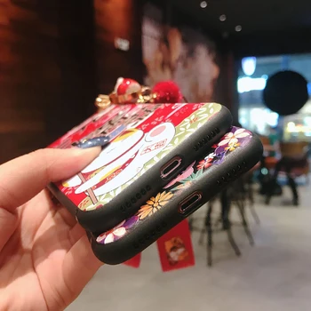 Japonija stiliaus Lucky Katė 3D Įspausti Telefono dėklas Samsung S10e S8 S9 S10 S20 Ultra Plus Pastaba 8 9 10 Plius Minkštos TPU Atgal Apima