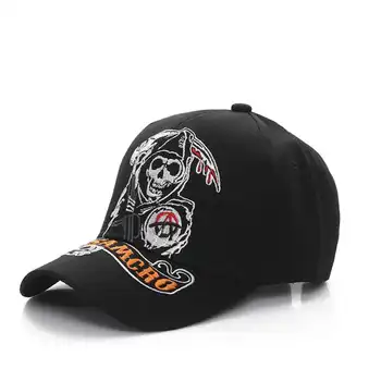 Sons of Anarchy Bžūp Kull Siuvinėjimo Atsitiktinis Snapback Skrybėlių Mados Aukštos Kokybės SOA Beisbolo kepuraitę Lenktynių Motociklų Sporto Bžūp