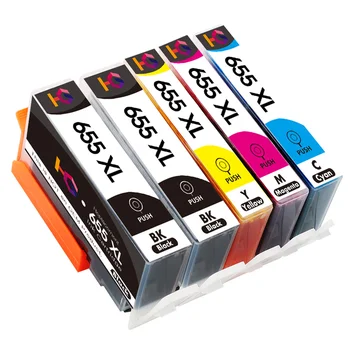 4 juoda hp 655XL rašalo kasetės Pakeitimo HP655 Kasetė HP 655 XL Deskjet 4615/4625/3525/5525 Spausdintuvo Rinkinys