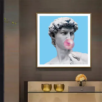 Modernus Nuotraukos David Pučia Rožinis Burbulas Drobės Tapybos Sienos Menas Spausdinti Dovydo Skulptūra Nuotraukas Cuadros Už Kambarį Dekoro