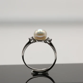 BaroqueOnly bižuterijos 8-9mm Gėlavandenių Perlų Žiedas Moterims Vestuvių, Gražus reguliuojamas Žiedai RD