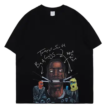 2020 m. Scott Travis BLOGI VAIKINAI T-shirt Londono Scotts Marškinėliai Poveikis Rap Drugelis Muzikos Albumas Vyrų Medvilnės Naujas Vasaros Hip-Hop Viršų