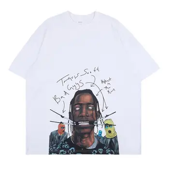 2020 m. Scott Travis BLOGI VAIKINAI T-shirt Londono Scotts Marškinėliai Poveikis Rap Drugelis Muzikos Albumas Vyrų Medvilnės Naujas Vasaros Hip-Hop Viršų