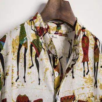 Medvilnės Skalbiniai, marškiniai 2019 Havajų Marškinėliai Vyrams trumpomis Rankovėmis Slim Fit Gėlių etninės Tee Atsitiktinis Paplūdimio Marškinėliai Camisas Vyrų Drabužiai.