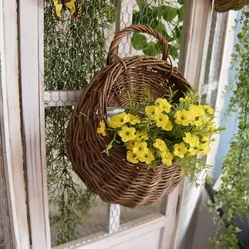Sienos Kabo Natūralių Vytelių Gėlių Krepšelis Gėlių Vazonas Sodinamoji Rotango Vaza Krepšelį Sode Sienų Apdailai Talpykla