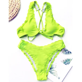 RXRXCOCO maudymosi Kostiumėliai Moterims Monokini maudymosi kostiumėlį, Seksualus Bikini Komplektas Plaukimo Maudymosi Kostiumą, Push Up Brazilijos Aukštos Sumažinti Troškinti Bikini 2020 m.