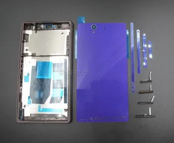 Naujos Baterijos Dangtelio Pakeitimas Sony Xperia Z L36h LT36 C6602 C6603 Būsto Viduryje Rėmas+Baterijos Stiklo Atgal Padengti+Dulkių plug