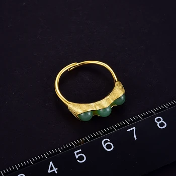 Lotus Įdomus Nekilnojamojo 925 Sterlingas Sidabro Fine Jewelry Natūralių Akmenų Žirnių Ankščių Dizaino Papuošalų Rinkinys su žiedo Lašas Auskarai Karoliai