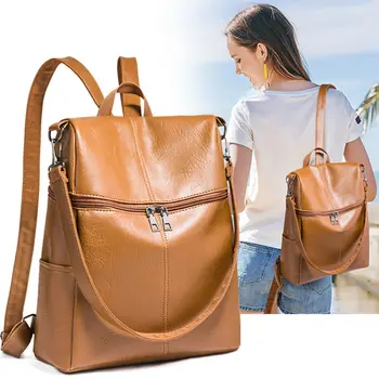 2019 naujas moterų anti-theft kuprinė Britų stiliaus mados PU oda Kieta mokyklos maišą atsitiktinis nešiojamų kelionių pečių maišą