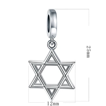 SG 925 sterlingas sidabro mados Šešių žvaigždučių judaica Žydų karoliukai pakabukai moterims tinka originalios Europoje apyrankės juvelyrikos priėmimo