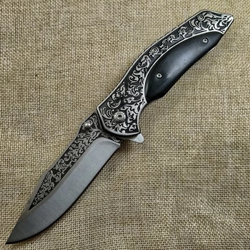 Prekės Sulankstomas peiliukas Damaske Medienos Rankena Taktiniai Peiliai Lauko Išlikimo Kovos Peiliai medžio rankena Kempingas Medžioklės peilis