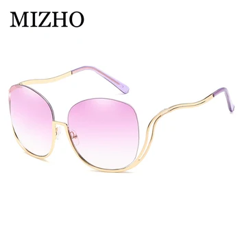 MIZHO 2020 Mados Pink Akiniai nuo saulės Moterims Taškus Aukštos Kokybės Metalo Ovalo formos Rėmas UV400 Atspalvių Klasikiniai moteriški Saulės Akiniai Negabaritinius
