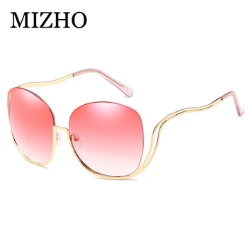 MIZHO 2020 Mados Pink Akiniai nuo saulės Moterims Taškus Aukštos Kokybės Metalo Ovalo formos Rėmas UV400 Atspalvių Klasikiniai moteriški Saulės Akiniai Negabaritinius