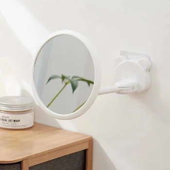 Punch-nemokamai įklijuoti sienos kabo mažas veidrodis namų vonios sieniniai apvalus veidrodis vonios sienelės veidrodis vonios veidrodis