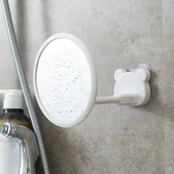 Punch-nemokamai įklijuoti sienos kabo mažas veidrodis namų vonios sieniniai apvalus veidrodis vonios sienelės veidrodis vonios veidrodis