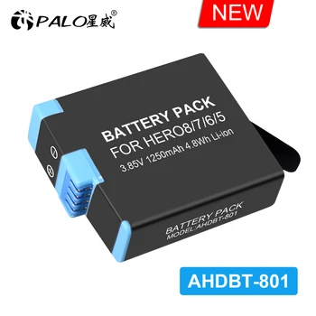 PALO 1-4 vnt visiškai iššifruoti AHDBT-801 fotoaparato baterija GoPro Hero 8 7 6 5 Juoda gopro hero8 fotoaparato bateriją Veiksmų Fotoaparato Baterijos
