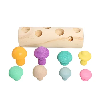 Montessori Modeliavimas Mediniai Grybavimas Žaidimas Macaron Grybai Padaras Blokuoti Žaislai Vaikams, Rankomis akis Koordinavimo Žaislas