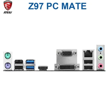 MSI Z97 PC Mate Originalų Plokštė LGA 1150 DDR3 USB3.0 DVI VGA HDMI Suderinamus 32G Mainboard Desktop Core i7/i5/i3 Panaudota
