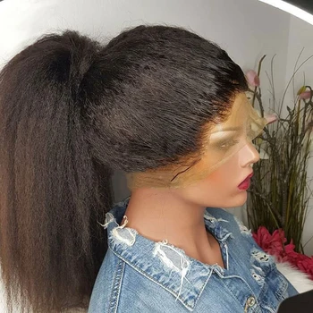 Keistą Tiesiai Visiškai Nėriniai Perukas Brazilijos Visiškai Nėrinių Žmogaus Plaukų Perukai Moterims, Juoda HD Užpūsti Corase Yaki Prosa Remy