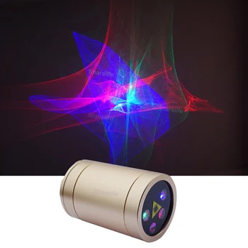 Sharelife Mini Nešiojamieji RGB Aurora Poveikį Lazerio USB Projektoriaus Šviesos 1200MA Baterija Namuose Šalis DJ Lauko Scenos Apšvietimas DP-A