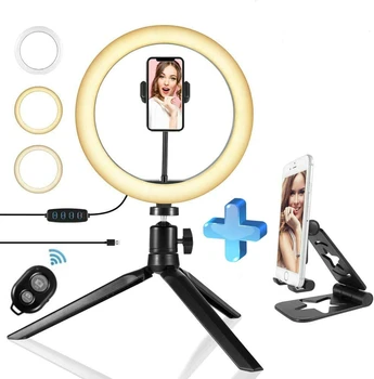 Led Selfie Žiedas Šviesos Trikojis Stovas Telefono Turėtojas Užpildyti Lempos Vaizdo Makiažas Fotografija Apšvietimo Ringlight Bluetooth Nuotolinio Vlog