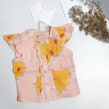 2020 Sprogimo Modeliai Vaikų Vasaros Apvalios Kaklo Drabužių Mergaičių Marškinėliai Vaisių Spausdinimo Įvairių spalvų Gėlių Atsitiktinis Sodas