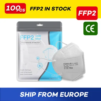 Ispanija Prancūzija Lenkija Belgija čekija Sandėlyje FFP2 Kaukės veidui nuo Dulkių Riebiai Dūmų Built-In Nosies Juostelės Apsauginės Kaukės FFP2