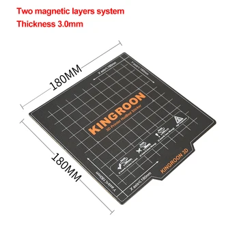 Kingroon KP3S Inspektas Lankstus Magnetinis Lipdukas 2 Sluoksnis Spausdinti Šalinimo Paviršiaus 3D Spausdintuvu Kurti Platforma Heatbed 180*180mm