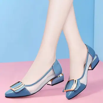 Cresfimix Zapatos De Mujer Moterų Mielas Saldus Juoda Skaidri Slydimo Kulno Batų Lady Blue Vasaros lengvas Kulniukai B6052f
