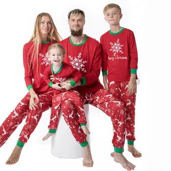 TUONXYE Kalėdų Šeimos Pižama Nustatyti Kalėdų Drabužius Tėvų-vaikų Kostiumas Namų Sleepwear Vaikai, Tėtis, Mama Atitikimo Šeimos Komplektai