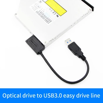 USB 3.0 Mini Sata II 7+6 13Pin 5Gbps Adapteris Keitiklio Kabelį, Nešiojamas DVD/CD ROM Slimline Ratai