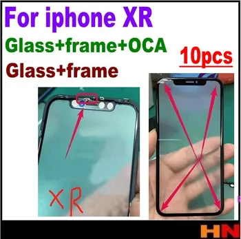 10vnt didmeninė šalto paspauskite Priekiniai Ekrano Stiklas Su karkasu OCA iphone XR 5.8 remonto juoda Pakeitimo