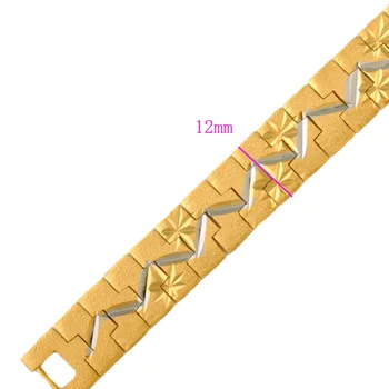MxGxFam 24 K Aukso Žiūrėti Grandinės Apyrankės Žmogui 20 CM, ilgis 12mm, plotis