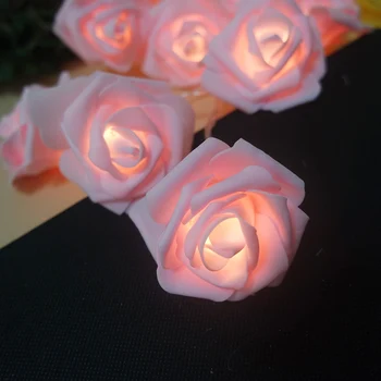 Romantiška Rožė Gėlių Girliandą Su Led Žibintai,Atostogų Šviesos Eilutę Apdaila Vestuvės/Kalėdų,Naujųjų Metų Reikmenys,Fairy Light