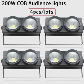 4pcs/daug 2 Akis COB LED Blinder Šviesos Šaltai Balta/Šiltai Balta 2in1 COB Led Kontrolės Neprivaloma Individualiai 2x100W Auditoriją šviesos