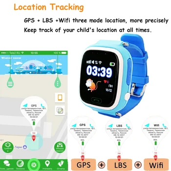 Q90 Vaikai GPS Žiūrėti Smart Baby Žiūrėti Vaikams Žiūrėti Wmart Vaikas Laikrodis su Vietos SOS Skambučio Sekimo Prietaisas PK Q528 Q100