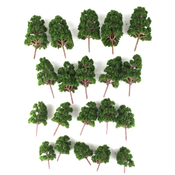 20-Suskaičiuotas Mišrus Dydžio Modelis Medžių tamsiai Žalios N HO Masto Geležinkelio Kaimo Architektūros Išdėstymas Diorama Dekoracijos