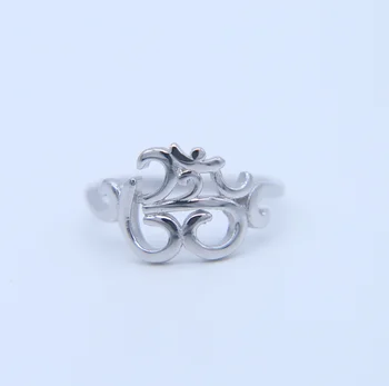 Naujas 925 sterlingas sidabro OHM Budistų AUM OM Žiedas Induizmas Jogos Indija Lauko Sporto Moterims Žiedas Religinis Simbolis Papuošalai