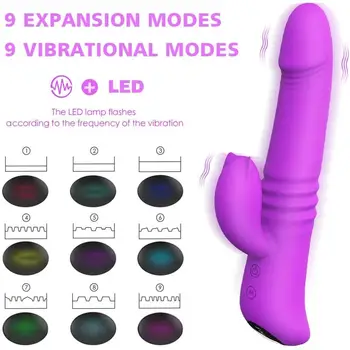 2 In 1 Veržlus Rabbit Vibratorius+Sukasi G Spot Vibratorius ,Tikroviškas Dildo Vibratorius Klitorio Stimuliatorius Sekso Žaislas Moterims