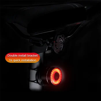 Dviračių Smart Auto Stabdžių Šviesos Jutimo USB Įkrovimo Vandeniui Dviračio Galinis Žibintas LED Dviračių MTB užpakalinis žibintas, Dviračio Priedai
