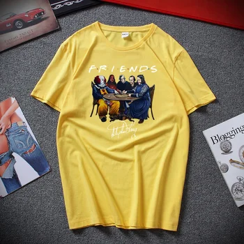 Nauja Hip-Hop Marškinėliai Estetinės Streetwear Stephen King Siaubo Draugais juodi marškinėliai, Stephen king filmo marškinėliai